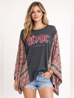 AC/DC Upcycled custom bancho. Free size